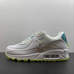 Air Max 90 SE Worldwide Pack White Blue Fury Volt CK7069-100 foot - power running shoes