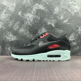 Air Max 90 Vinyl Black Cool Grey Teal Tint University Red CK0902-001 running in summer shoes heel - hugging