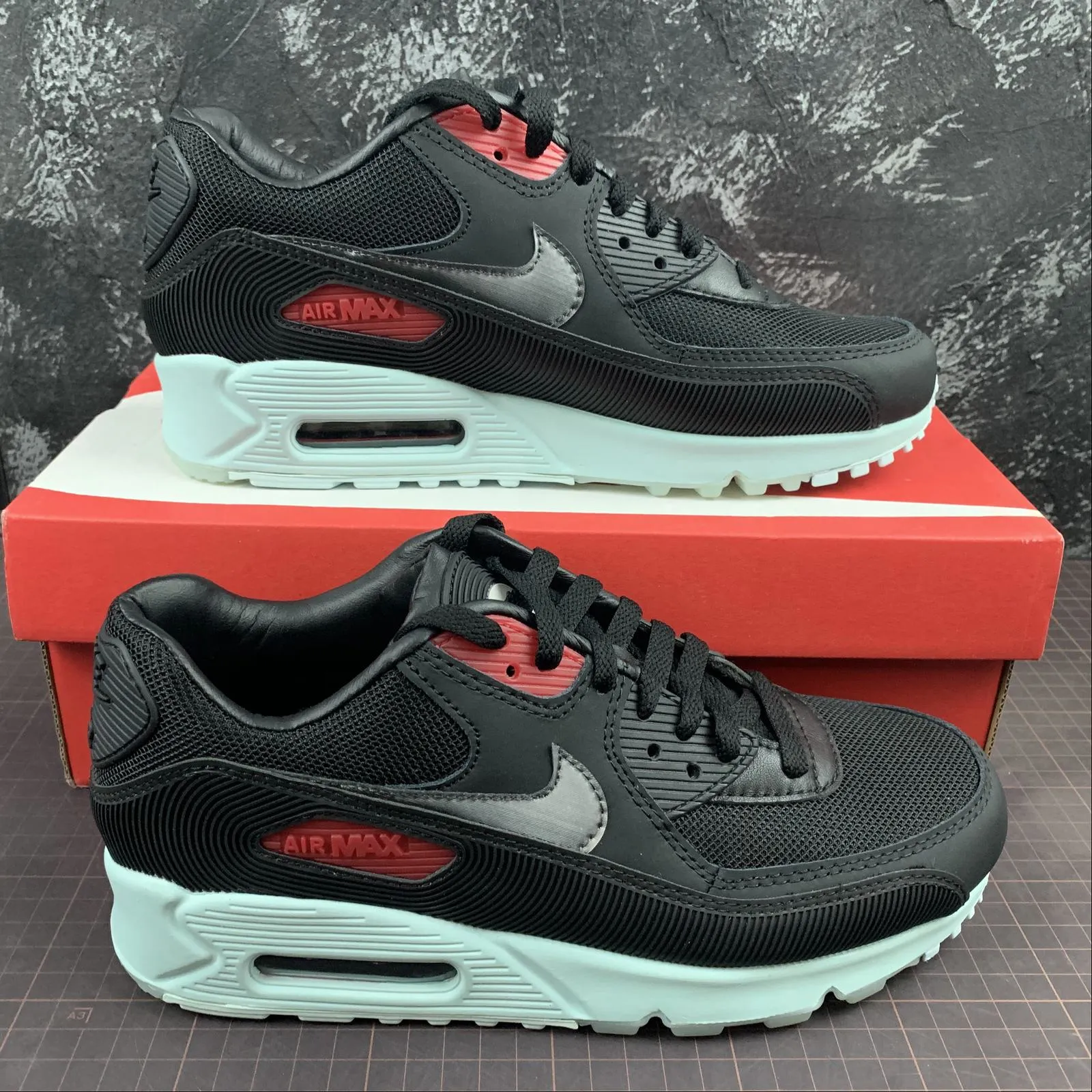 amateur - grade shoes Air Max 90 Vinyl Black Cool Grey Teal Tint University Red CK0902-001