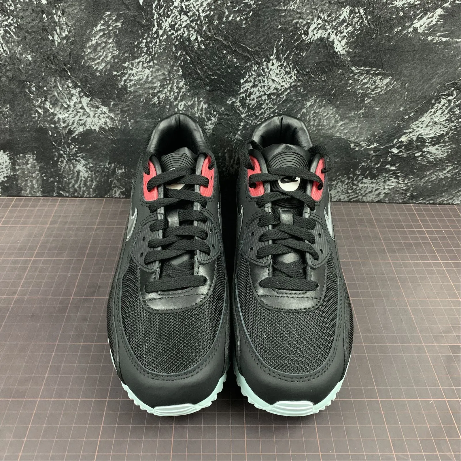 Air Max 90 Vinyl Black Cool Grey Teal Tint University Red CK0902-001 weather - resistant shoes