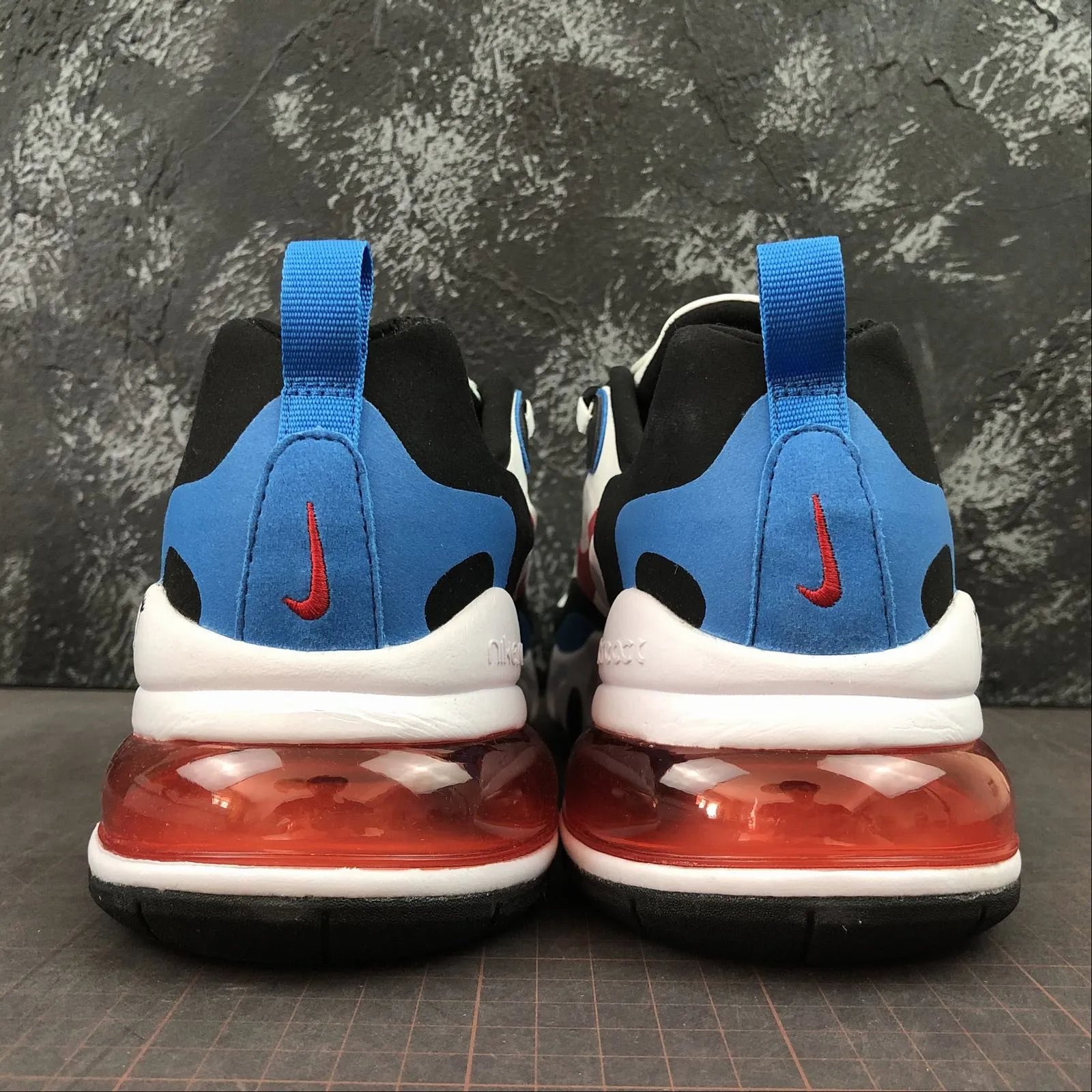 Air Max 270 React Black Royal Blue Red AT6174-008 solo - run heel - cushion running shoes