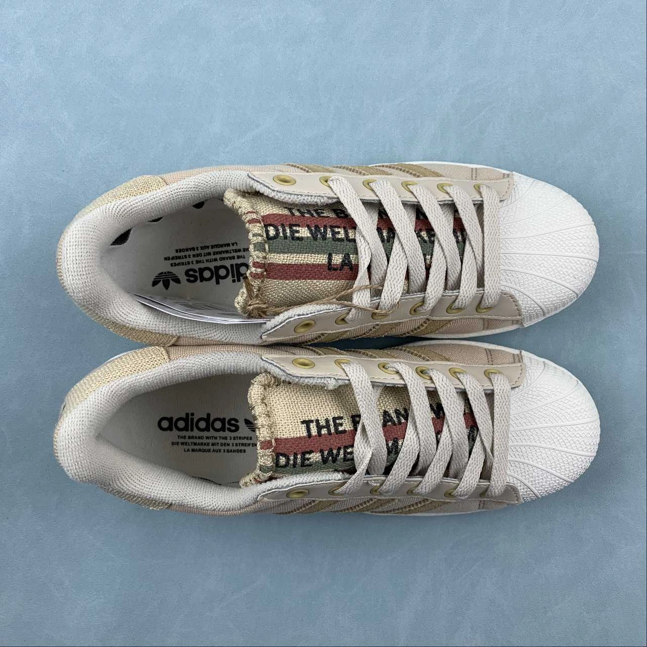 soccer - compatible shoes grass - surface running shoes Adidas Superstar Brown Beige IE2940