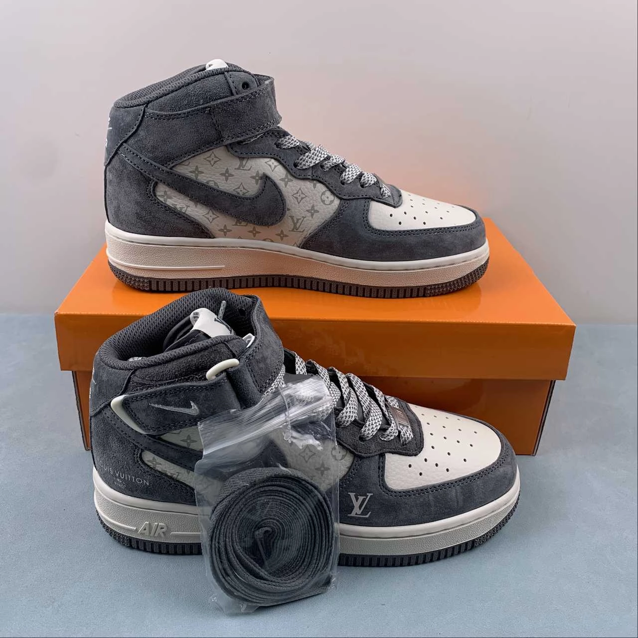 Air Force 1 07 Mid LV Gray White DV9988-200 Earth Brown Trend Focus