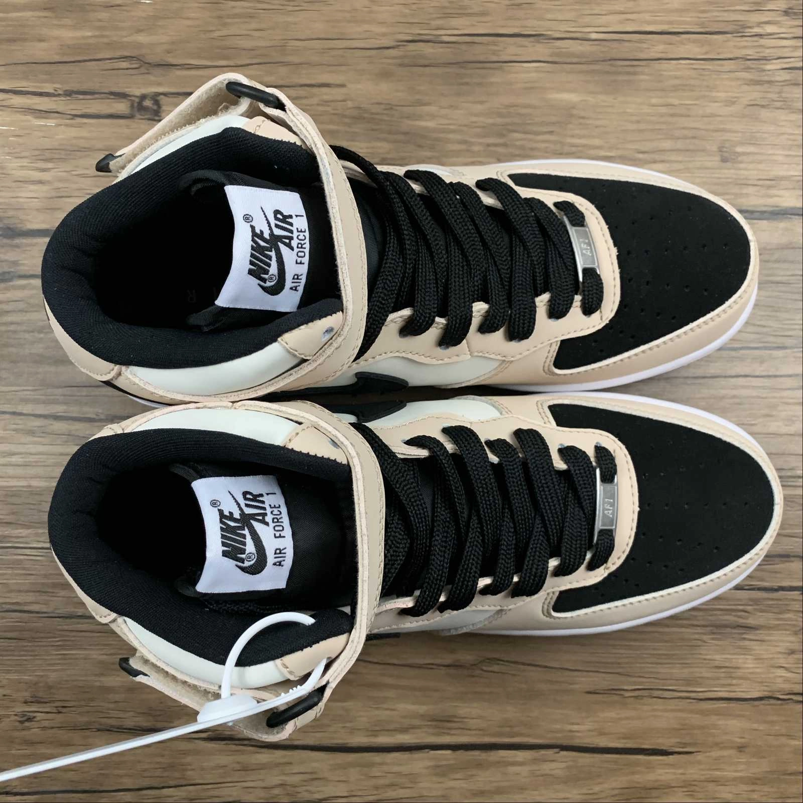 Air Force 1 07 Mid Milk Tea White Black HD2523-156 Workwear Match Heel Safe