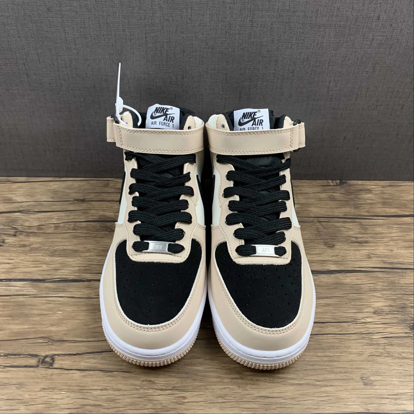 Air Force 1 07 Mid Milk Tea White Black HD2523-156 Active Days Bare Feel