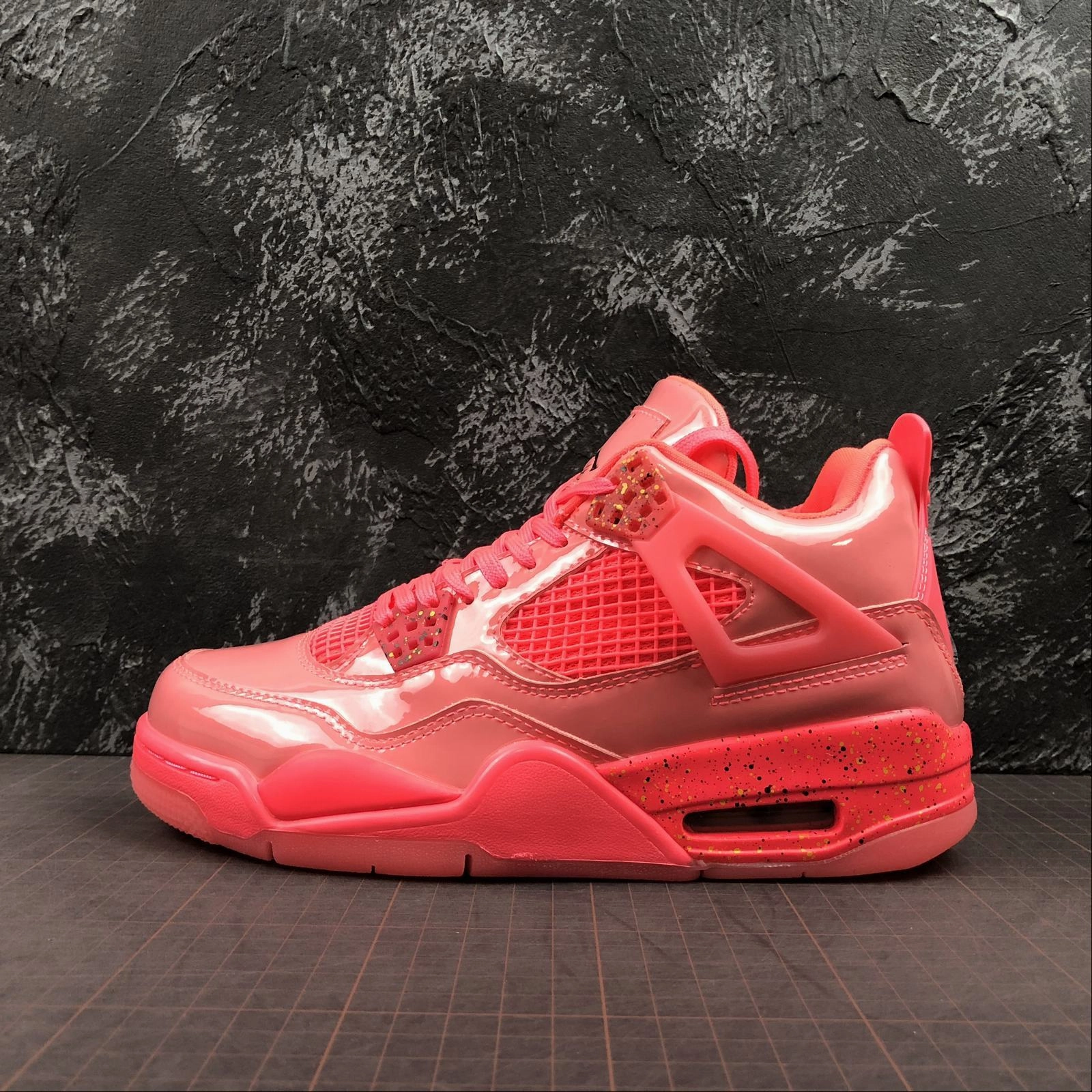 Contoured Supportive Wear Air Jordan 4 Retro NRG Hot Punch Black Volt AQ9128-600