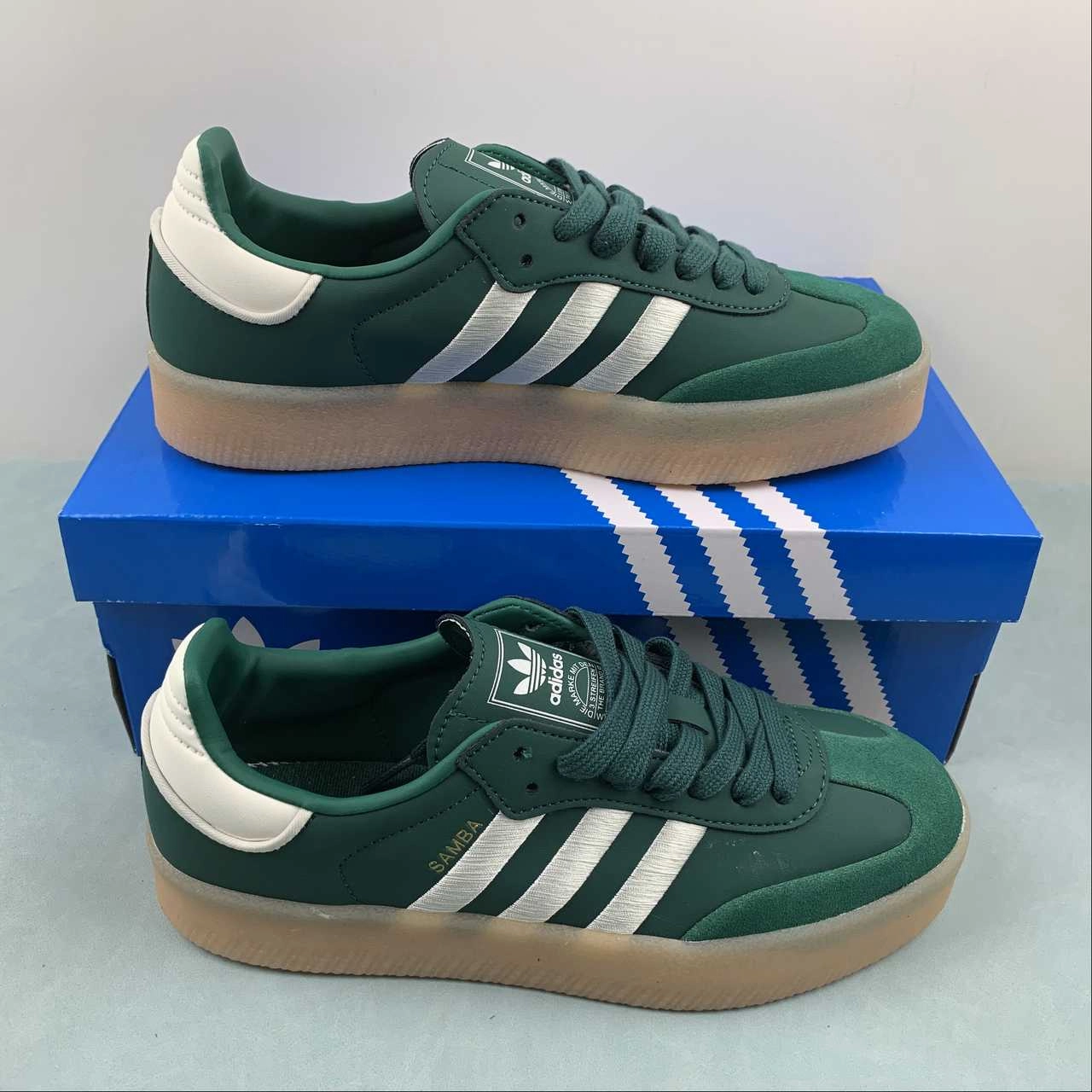 Weekend Trip Light Steps Adidas Samba Vegan Dark Green Cloud White Gold IF1835