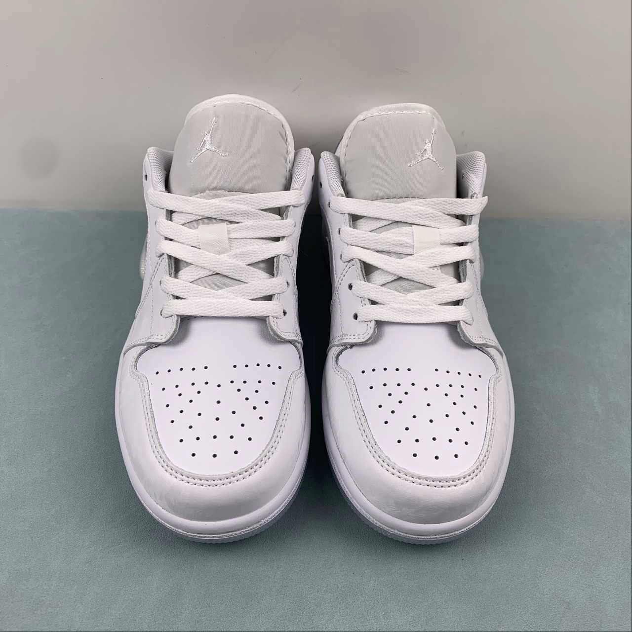 Lightweight Design Air Jordan 1 Low GS White Iridescent Glitter Summit White Ice Blue FQ9112-100