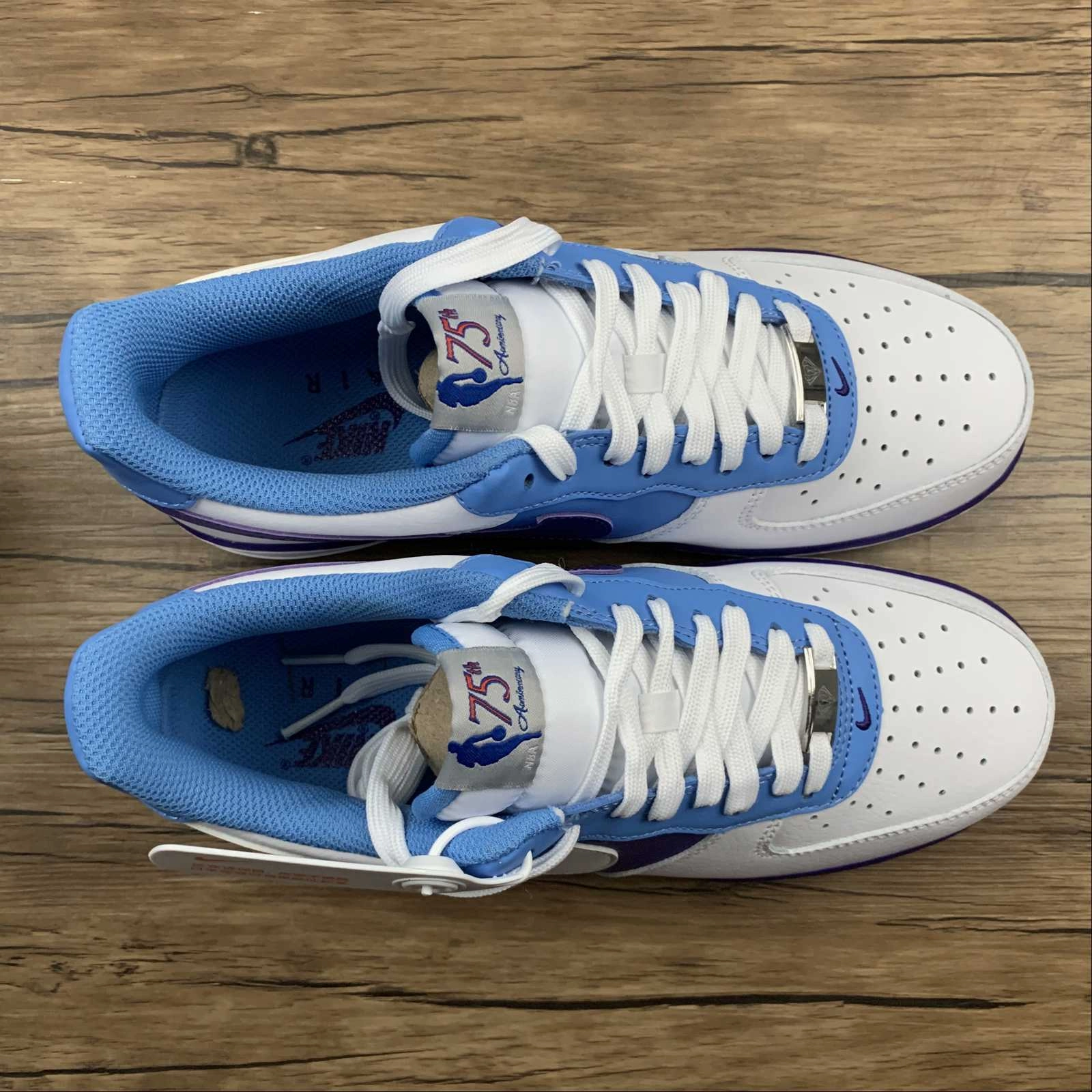 Work Shoes Air Force 1 07 LV8 EMB Lakers NBA 75th White Coast Field Purple White DC8874 101