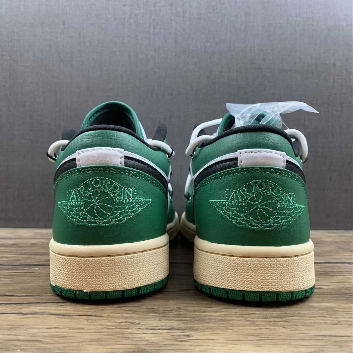 Reflective Safety Details Air Jordan 1 Low White Stadium Green-Black 553558-129