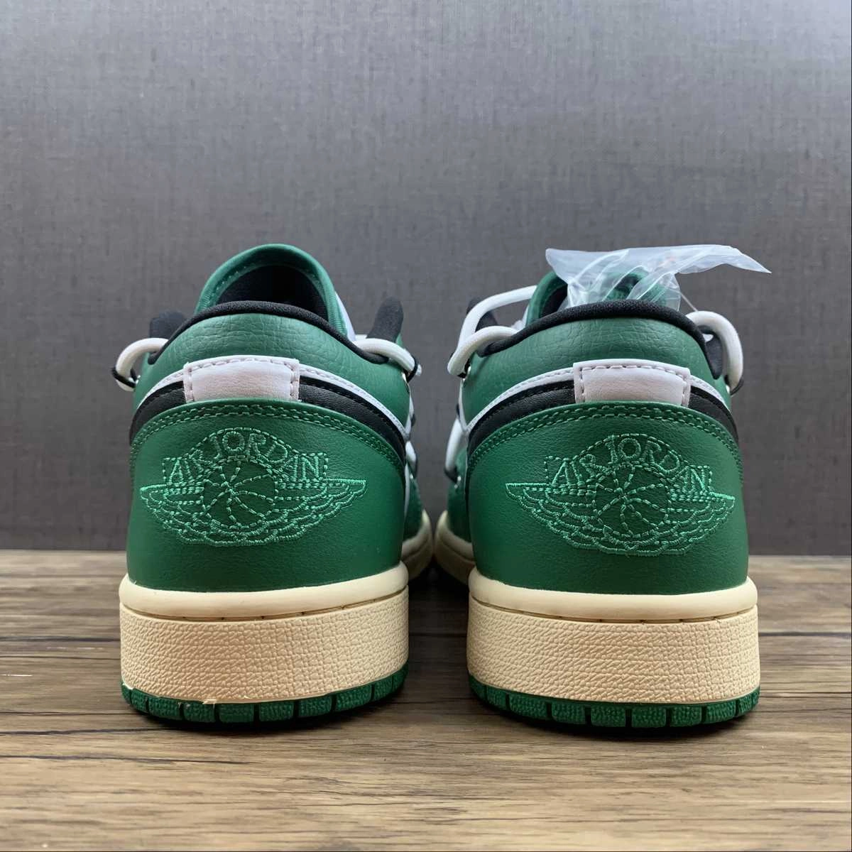 Hyper Breathable Upper Air Jordan 1 Low White Stadium Green-Black 553558-129