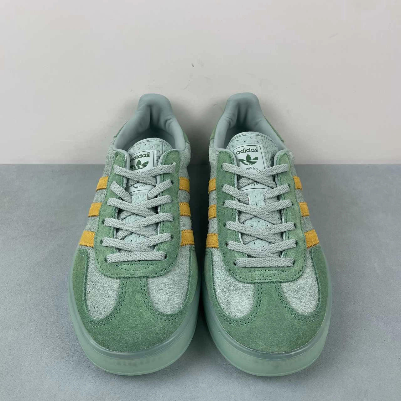 Adidas Gazelle Indoor Hazy Green Crew Yellow Preloved Green IG6783 Rest Walk Layered Cushion