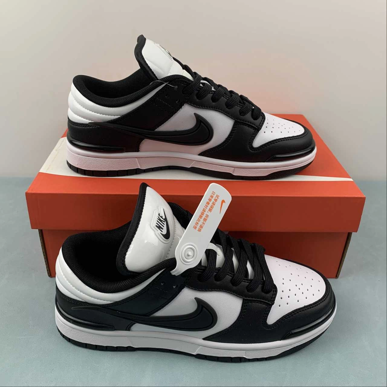 SB Dunk Low Twist Panda White Black DZ2794-001 Thermoplastic Stability Frame Dynamic Traction