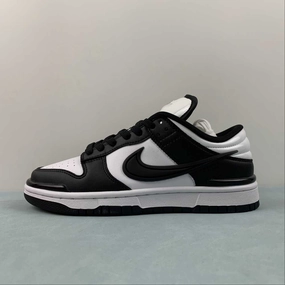 SB Dunk Low Twist Panda White Black DZ2794-001 Rubberized Outsole Sleek Silhouette