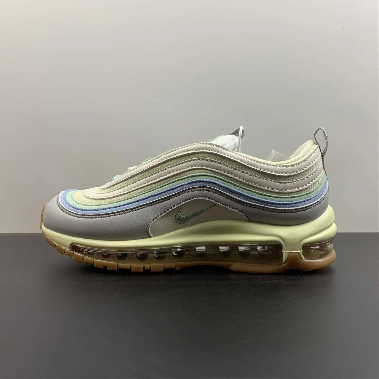 Air Max 97 Certified Fresh Coconut Milk Enamel Green Worn Blue DX5766-131 minimalist shoes