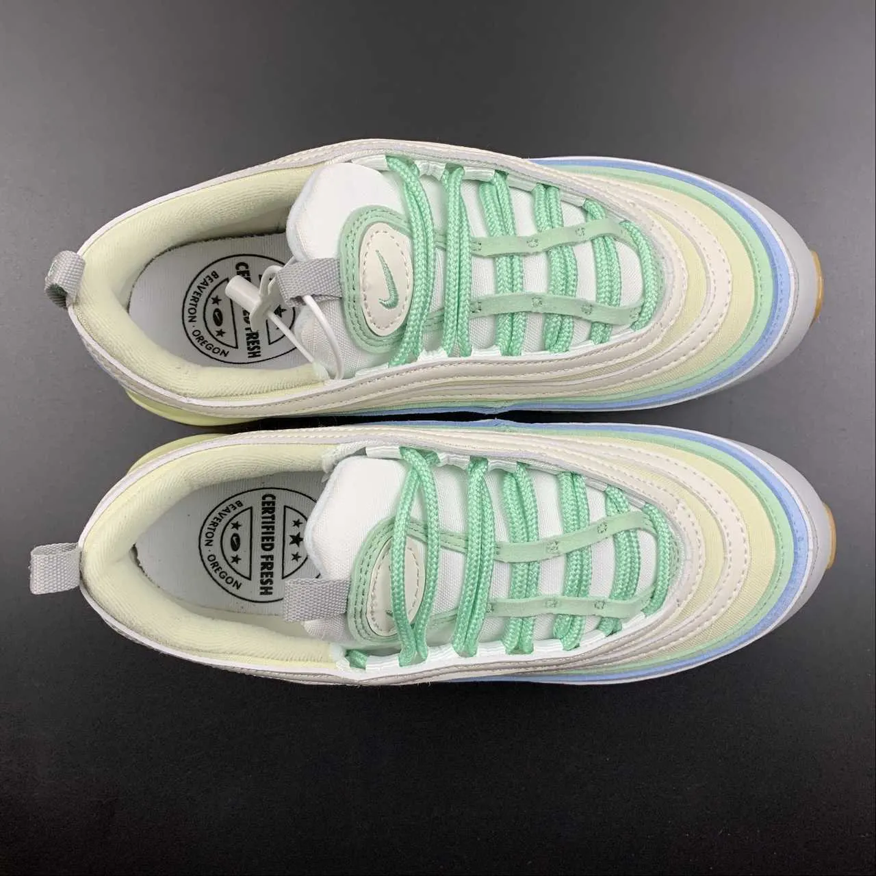 Air Max 97 Certified Fresh Coconut Milk Enamel Green Worn Blue DX5766-131 Impact Resistant