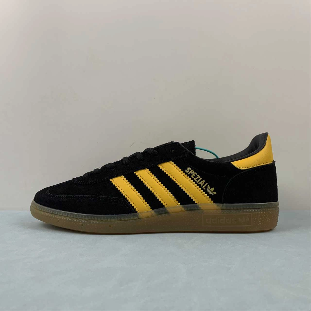 Adidas Handball Spezial Black Yellow FX5676 EVA midsole running shoes road racer shoes