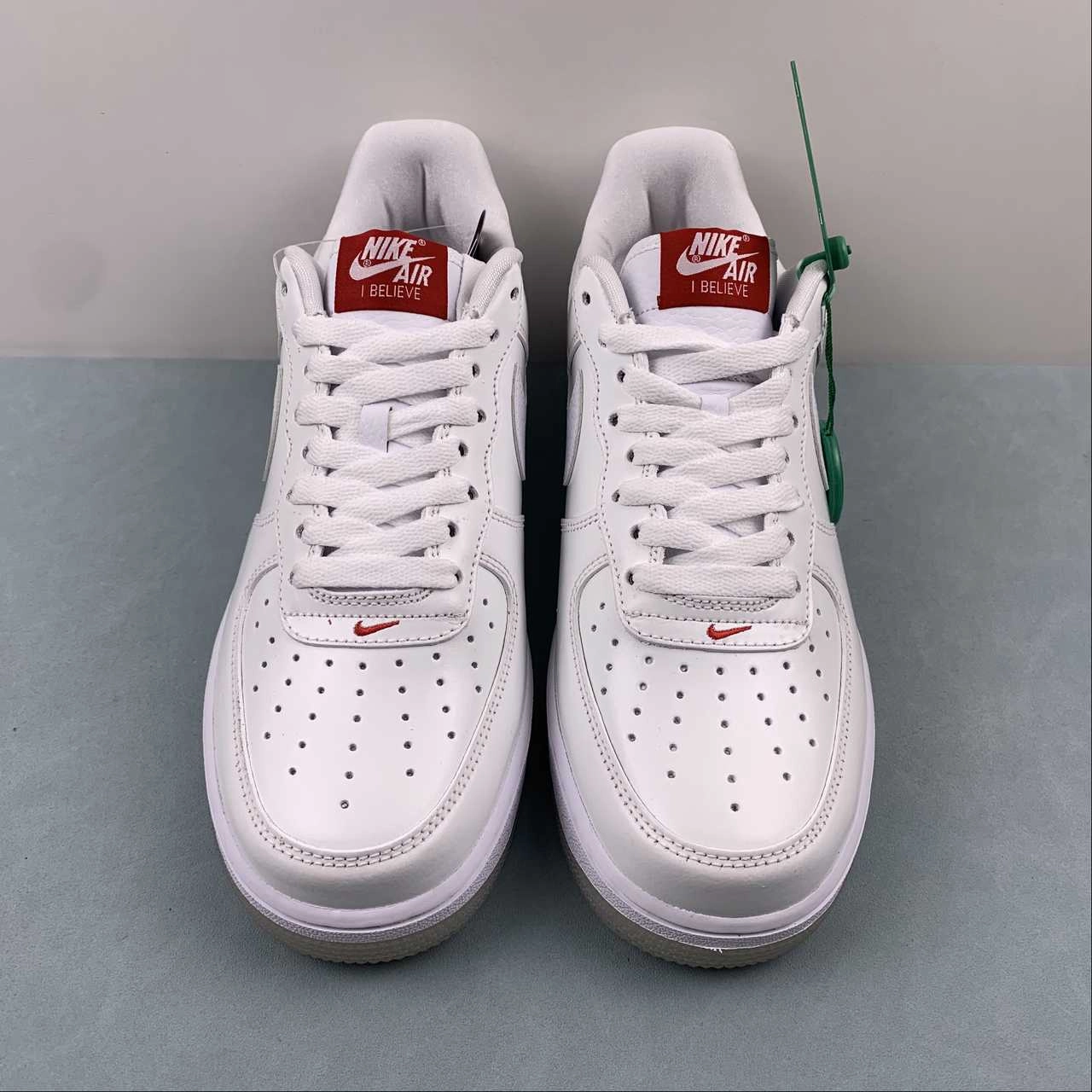 Durable Base Air Force 1 07 Low Daruma I Believe White University Red DD9941-100