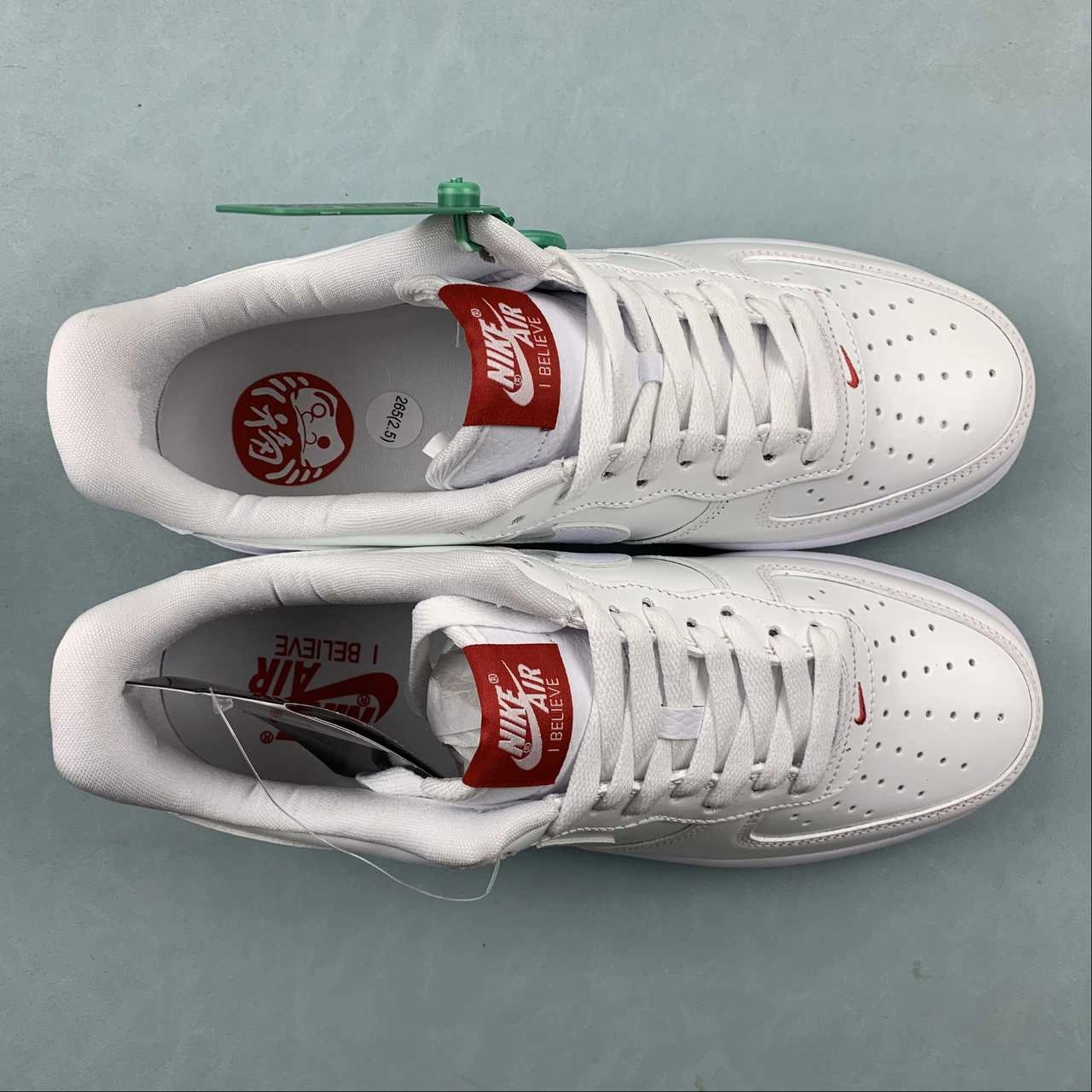 Air Force 1 07 Low Daruma I Believe White University Red DD9941-100 Cold Jog