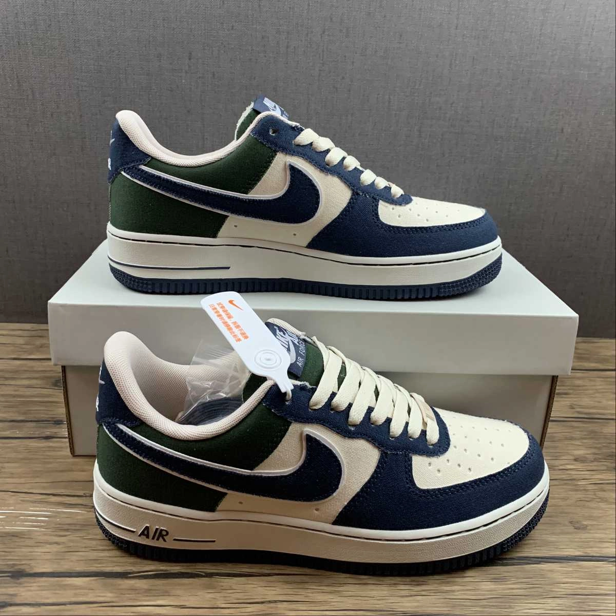 Air Force 1 07 Low White Midnight Navy Dark Green 315122-661 Durable Construction Thick sole
