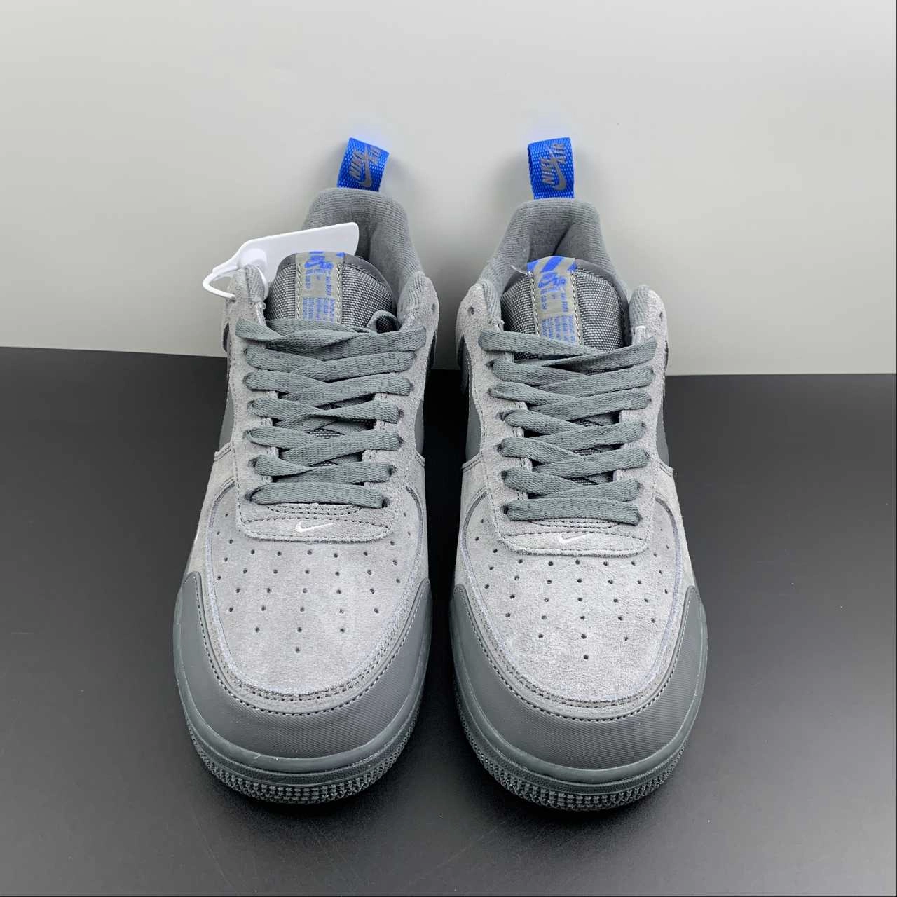 Air Force 1 Low Cut Out Swoosh Gray Light Blue Black Smoke Photo DO6709-002 Busy Life Pull Hike