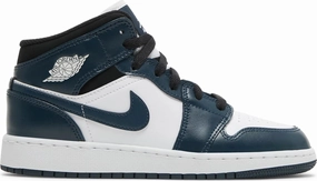 Nike Jordan 1 Mid Armory Navy GS Anti Slip Lacing Travel Style