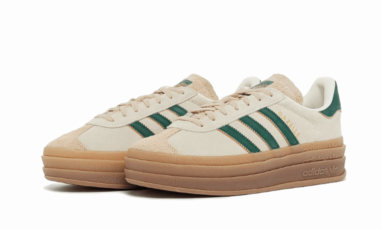 Adidas Gazelle Bold Magic Beige Collegiate Green Unisex Match Easy Hike