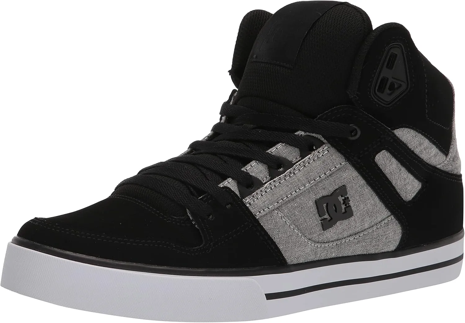 DC Men's Pure High Top Wc Skate Shoes Casual Sneakers, Black/Battleship/Armor, 8