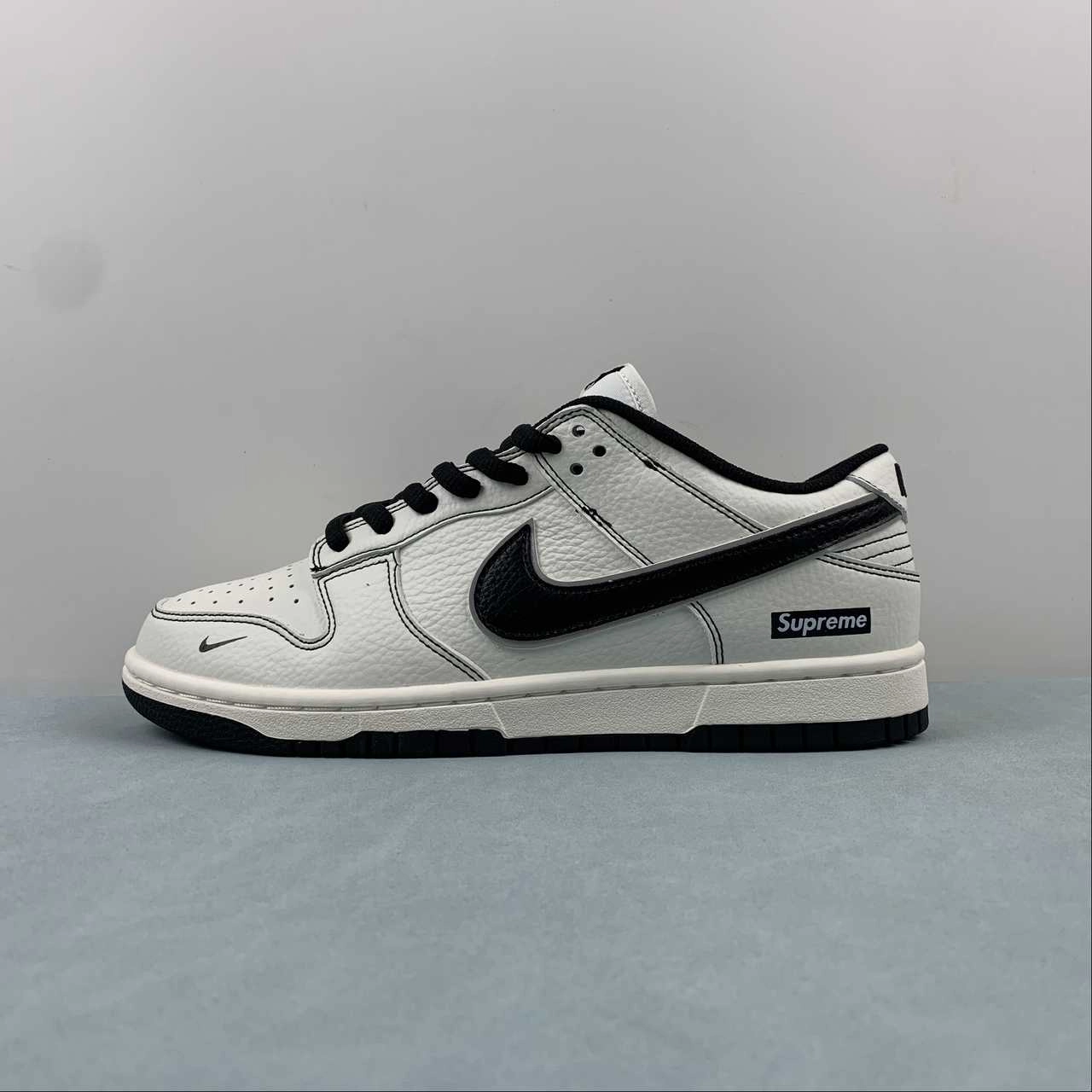 Supreme x SB Dunk Low Off White Black RM2308-237 Comfortable Linings