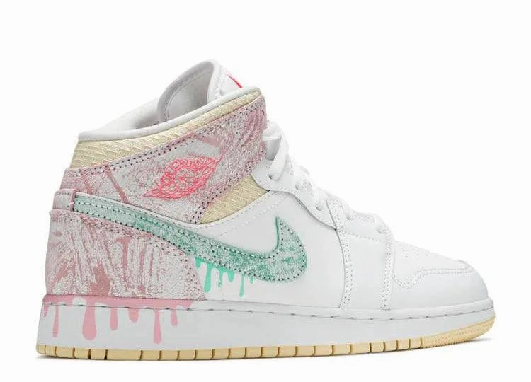 Everyday Pace Orthopedic Friendly Fit Air Jordan 1 Mid Paint Drip (GS)