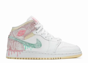 Weekend Trail Hyper Breathable Lining Air Jordan 1 Mid Paint Drip (GS)