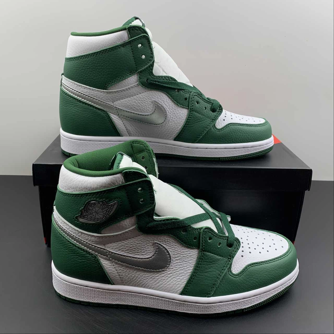 Basketball Air Jordan 1 Retro High OG Gorge Green Metallic Silver-White (2022) DZ5485-303
