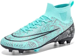 DHOVOR Boys Girls High-Top Soccer Cleats Youth Football Cleats Comfortable Turf Indoor Soccer Shoes for Kids Outdoor/Indoor/Competition/Unisex