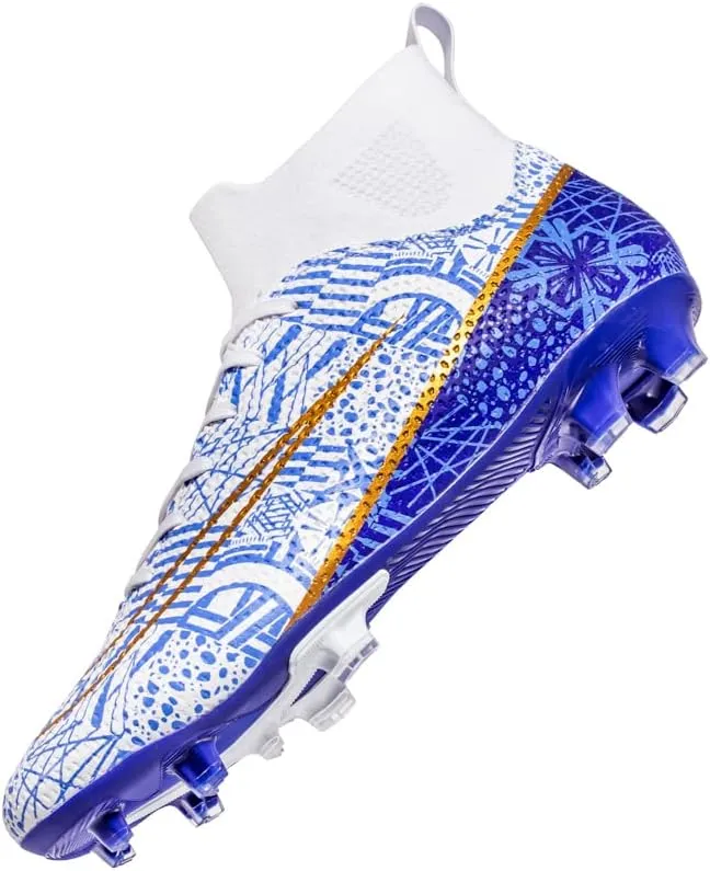 DHOVOR Mens Soccer Cleats Non Slip Athletics Football Trainers Teenagers Football Boots Outdoor and Indoor Soccer Shoes