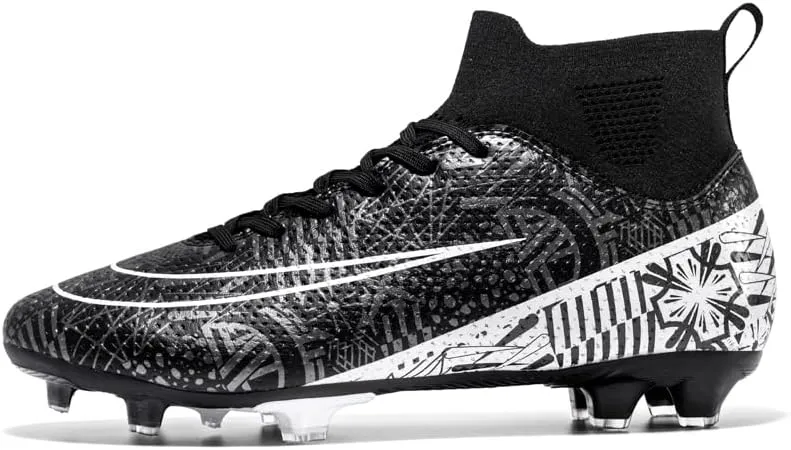 DHOVOR Mens Soccer Cleats Non Slip Athletics Football Trainers Teenagers Football Boots Outdoor and Indoor Soccer Shoes