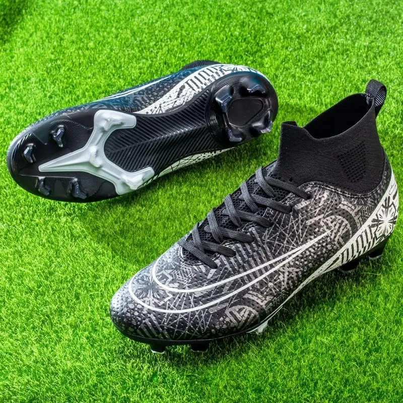 DHOVOR Mens Soccer Cleats Non Slip Athletics Football Trainers Teenagers Football Boots Outdoor and Indoor Soccer Shoes
