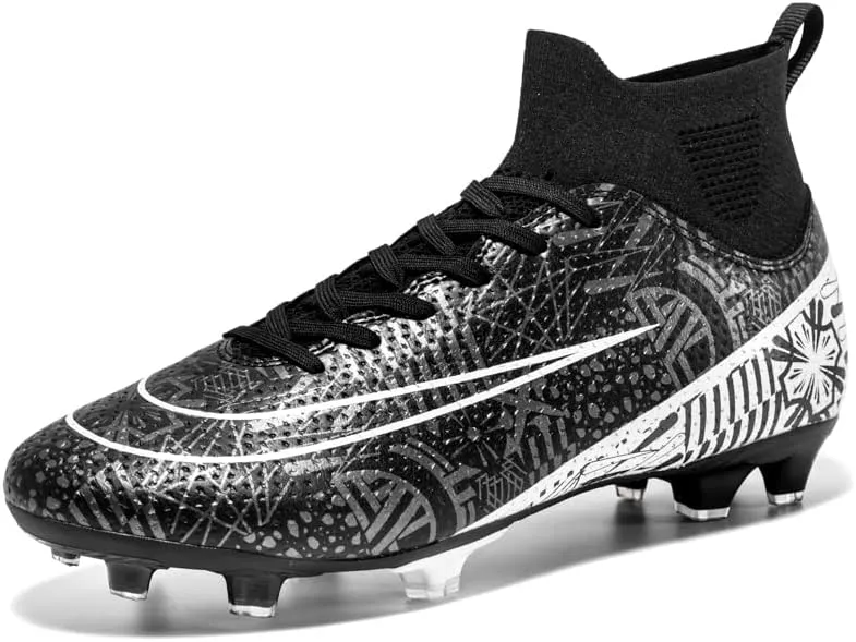 DHOVOR Mens Soccer Cleats Non Slip Athletics Football Trainers Teenagers Football Boots Outdoor and Indoor Soccer Shoes