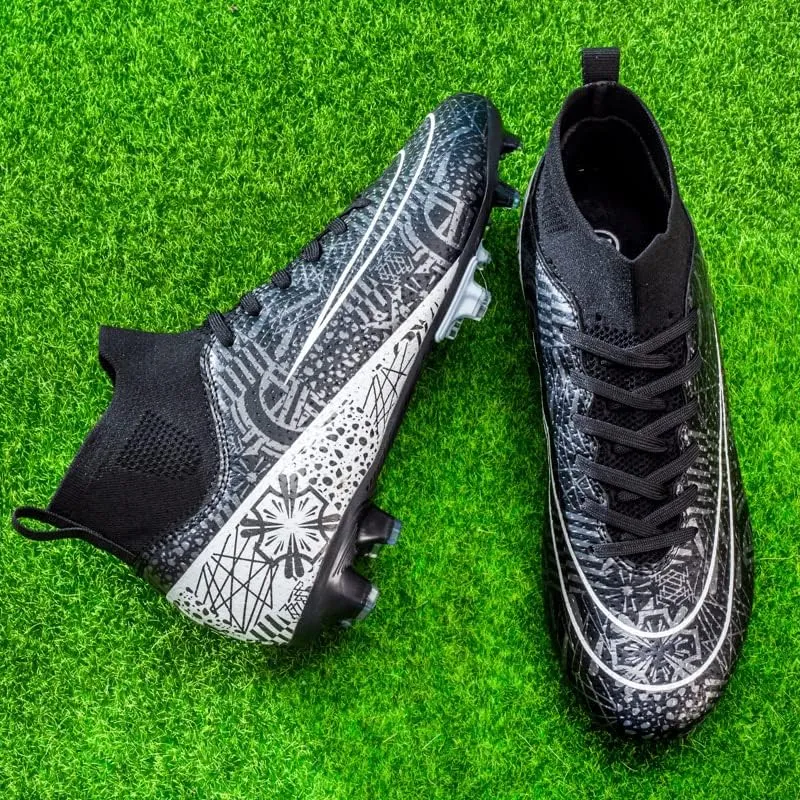 DHOVOR Mens Soccer Cleats Non Slip Athletics Football Trainers Teenagers Football Boots Outdoor and Indoor Soccer Shoes