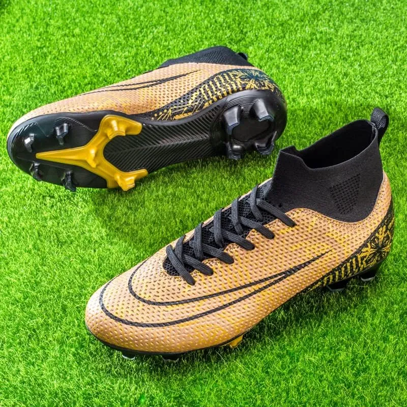 DHOVOR Mens Soccer Cleats Non Slip Athletics Football Trainers Teenagers Football Boots Outdoor and Indoor Soccer Shoes