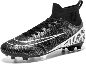DHOVOR Mens Soccer Cleats Non Slip Athletics Football Trainers Teenagers Football Boots Outdoor and Indoor Soccer Shoes