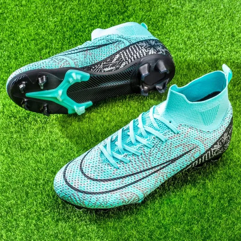 DHOVOR Mens Soccer Cleats Non Slip Athletics Football Trainers Teenagers Football Boots Outdoor and Indoor Soccer Shoes