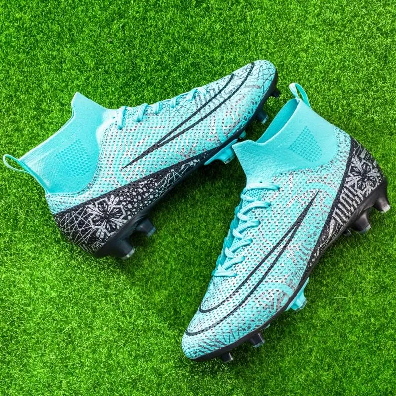 DHOVOR Mens Soccer Cleats Non Slip Athletics Football Trainers Teenagers Football Boots Outdoor and Indoor Soccer Shoes