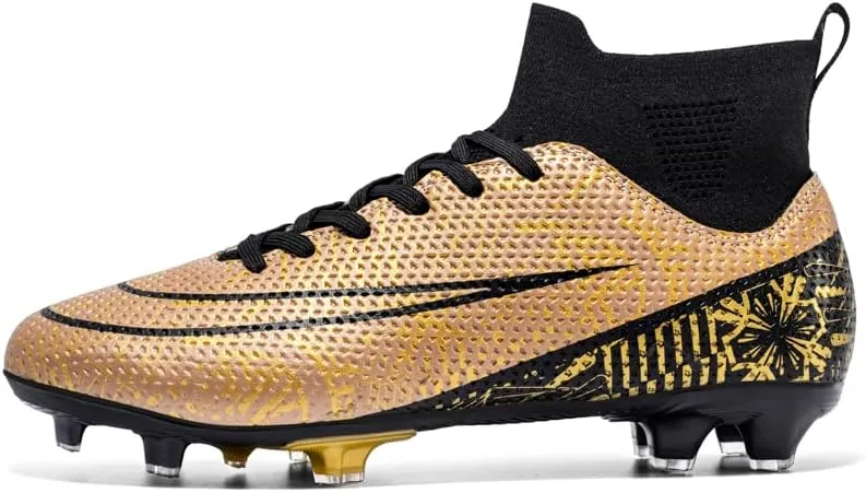 DHOVOR Mens Soccer Cleats Non Slip Athletics Football Trainers Teenagers Football Boots Outdoor and Indoor Soccer Shoes