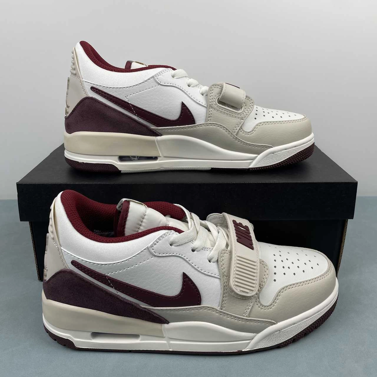 Lightweight Synthetic Material Secure Fit Panel Air Jordan Legacy 312 Low Sail Burgundy Crush Sail IB4712-161