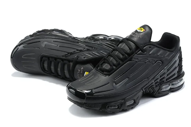 Air Max Plus 3 Leather Black DK Smoke Grey Shoes CK6716-001 padded collar shoes Dry running