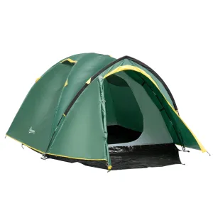 Dome Tent for 2 Person Camping Tent with Large Windows Waterproof Green and Yellow