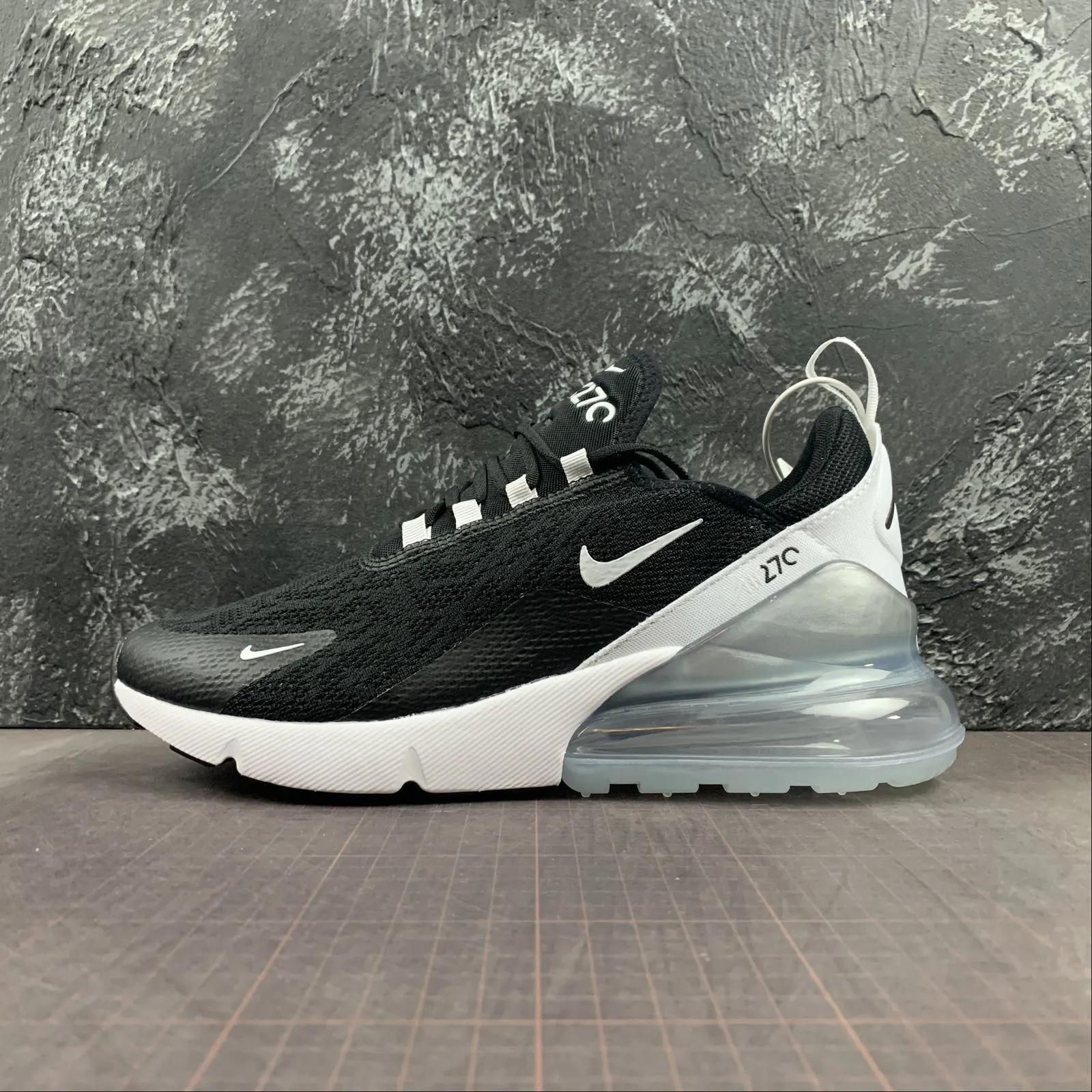 Air Max 270 Black White Pure Platinum AH6789-013 roomy shoes high - top shoe type