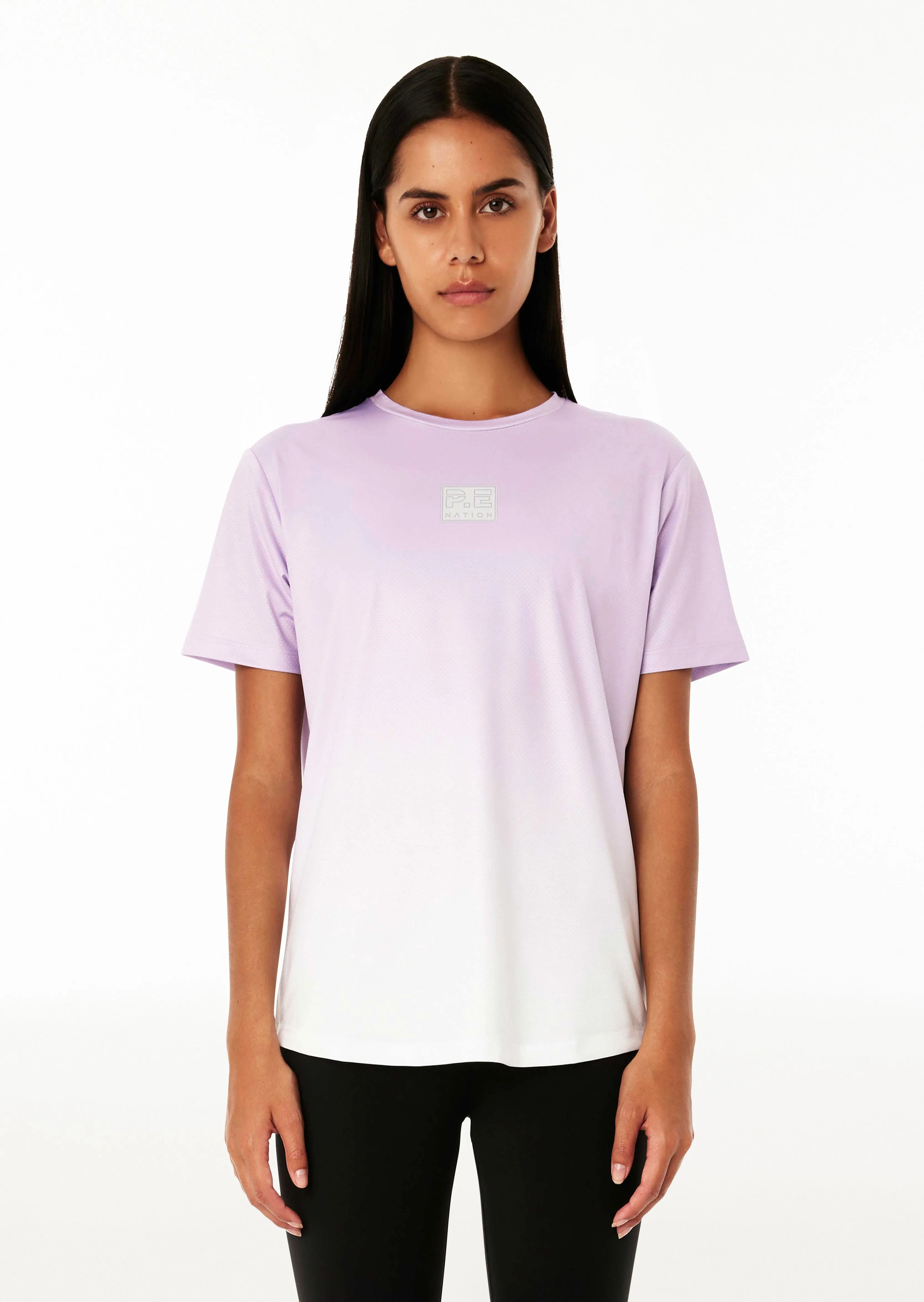 DOUBLE TRACK AIR FORM SS TEE IN GRADIENT PRINT