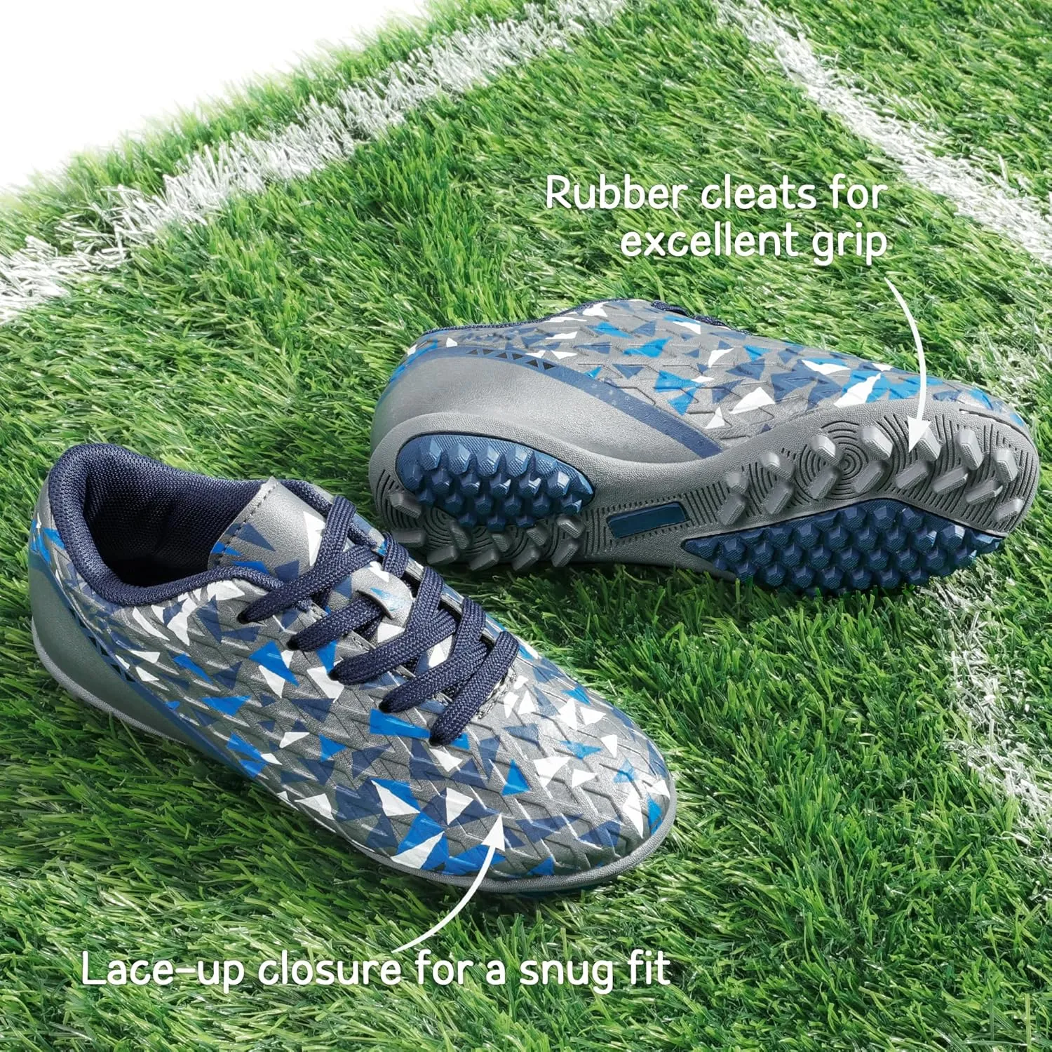 DREAM PAIRS Boys Girls Turf Indoor Soccer Shoes Lace Up Cleats for Little/Big Kid