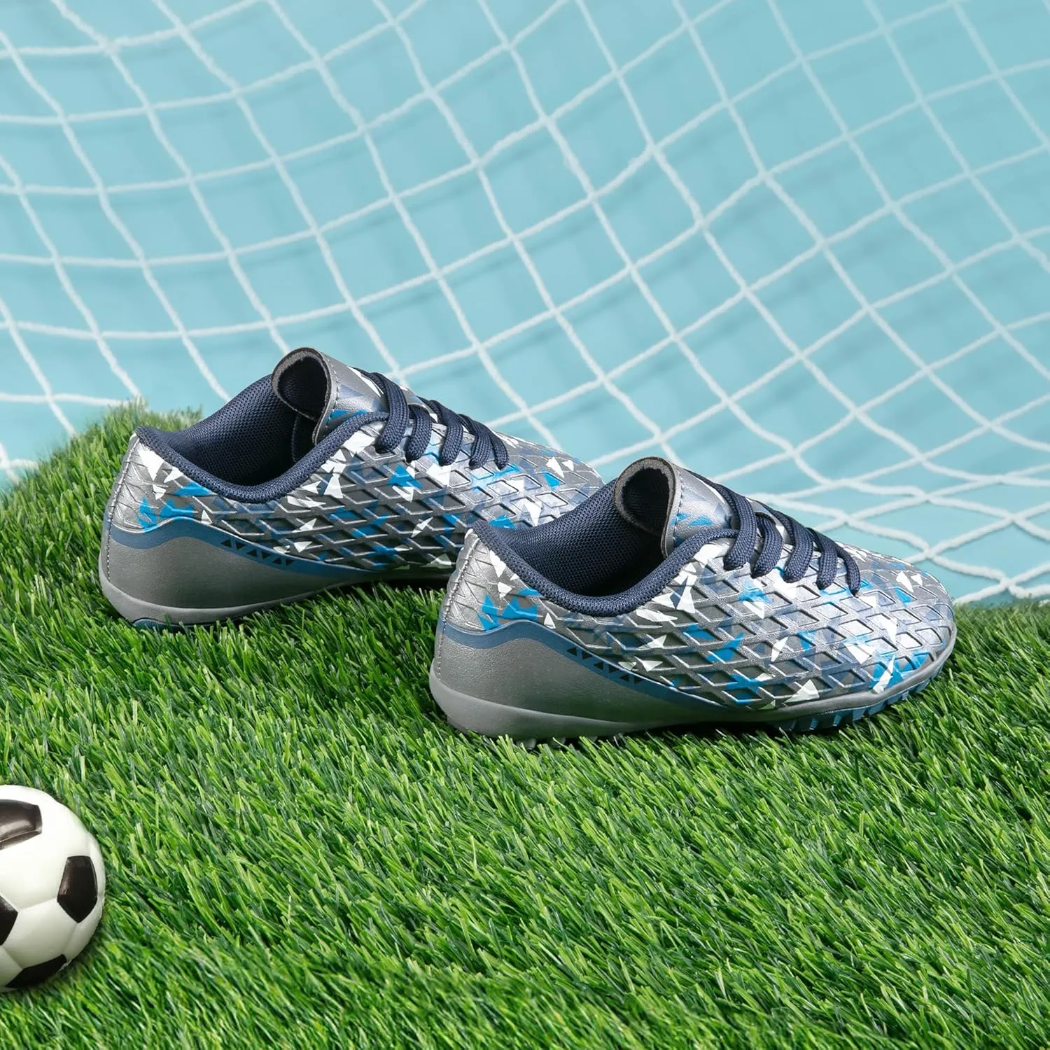 DREAM PAIRS Boys Girls Turf Indoor Soccer Shoes Lace Up Cleats for Little/Big Kid